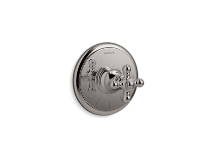KOHLER K-T72769-3 Artifacts MasterShower temperature control valve trim with cross handle, vibrant titanium