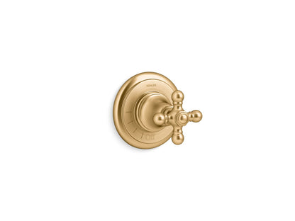 KOHLER K-T72771-3 Artifacts MasterShower volume control valve trim with cross handle, vibrant brushed moderne brass