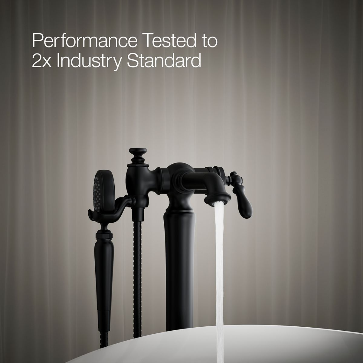 KOHLER K-T72790-9M Artifacts Floor-mount bath filler trim with handshower