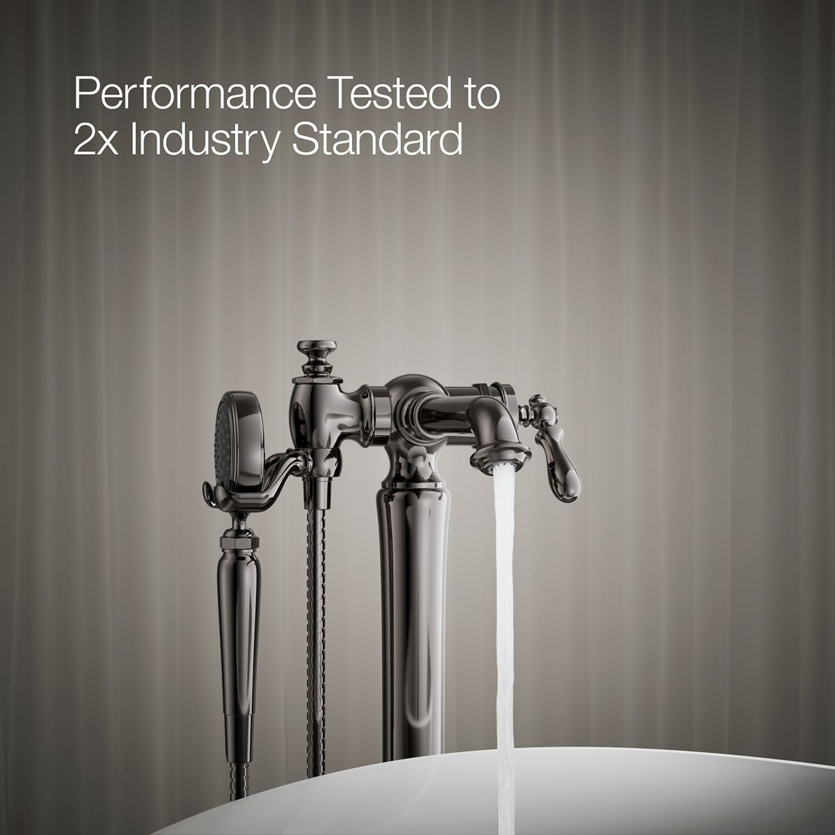 KOHLER K-T72790-9M Artifacts Floor-mount bath filler trim with handshower