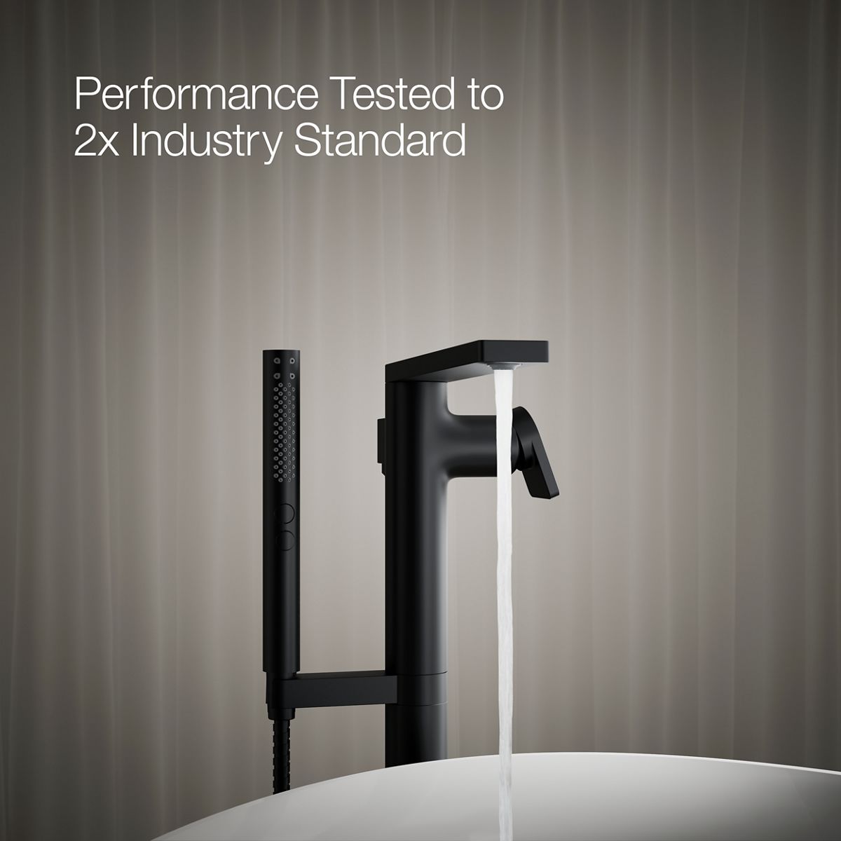 KOHLER K-T73087-4 Composed Floor-mount bath filler trim with handshower