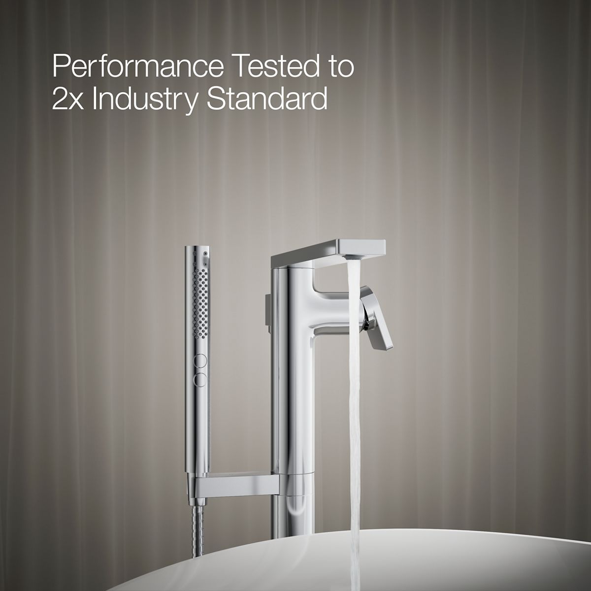 KOHLER K-T73087-4 Composed Floor-mount bath filler trim with handshower