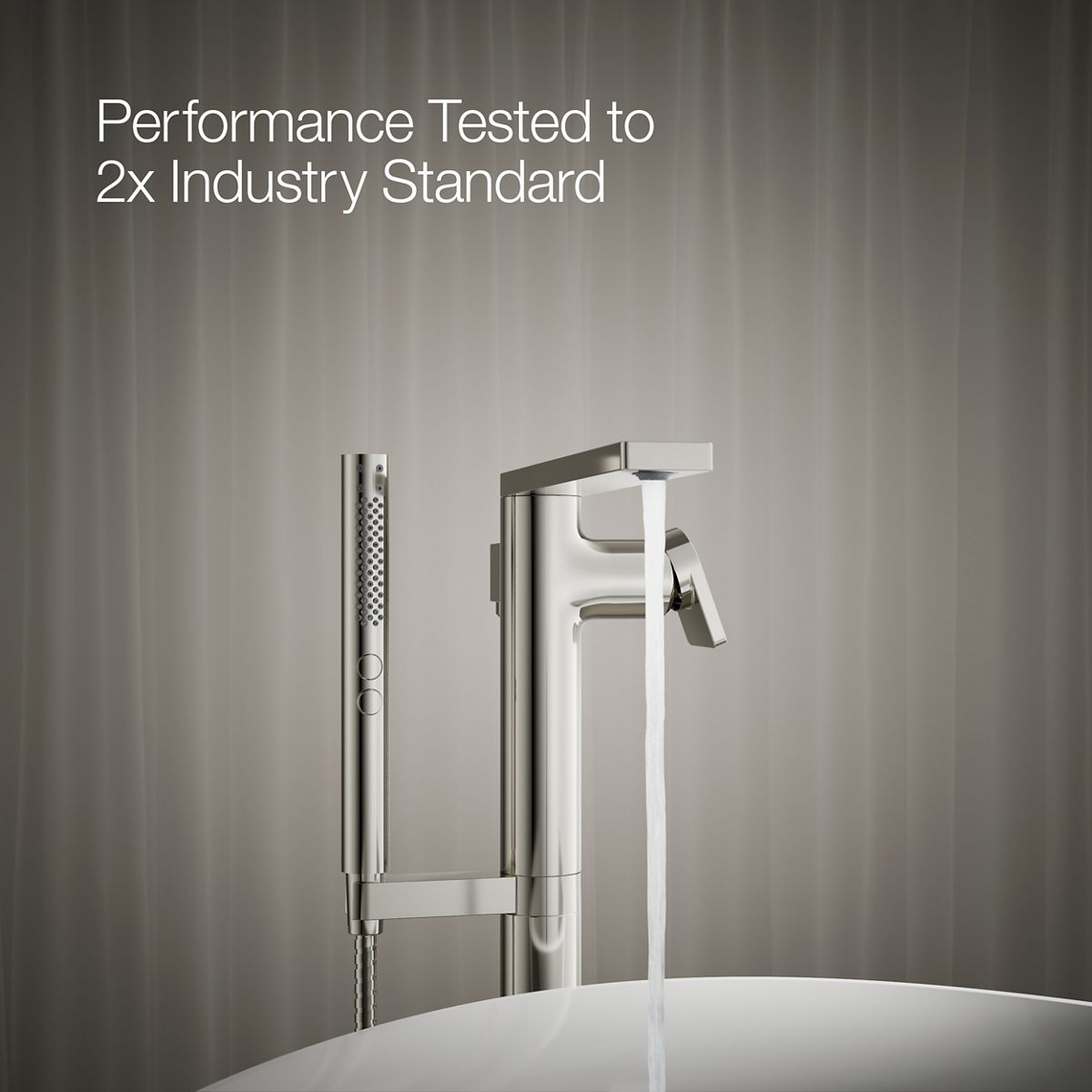KOHLER K-T73087-4 Composed Floor-mount bath filler trim with handshower