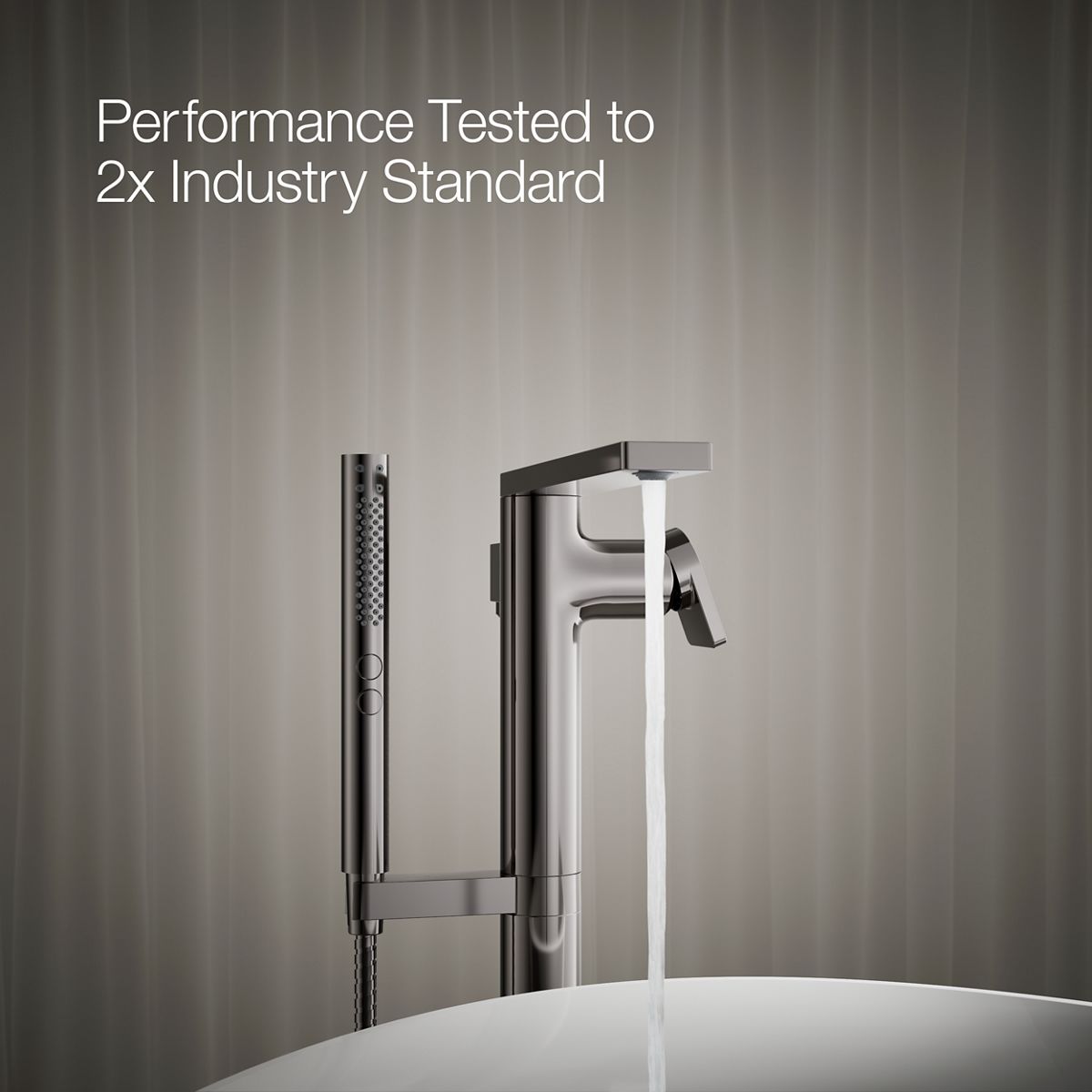 KOHLER K-T73087-4 Composed Floor-mount bath filler trim with handshower