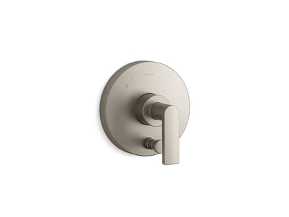 KOHLER K-T73117-4 Composed Rite-Temp Valve Trim with Push-button Diverter and Lever Handle, vibrant brushed nickel