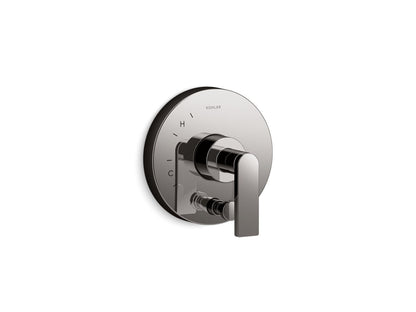 KOHLER K-T73117-4 Composed Rite-Temp Valve Trim with Push-button Diverter and Lever Handle, vibrant titanium