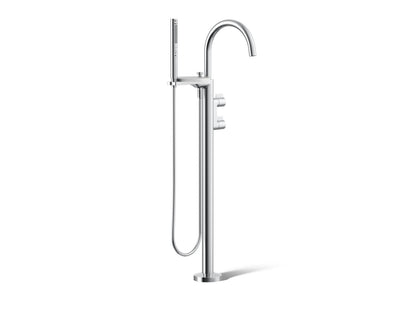 KOHLER K-T77984-4 Components Floor-mount bath filler trim with lever handles and handshower