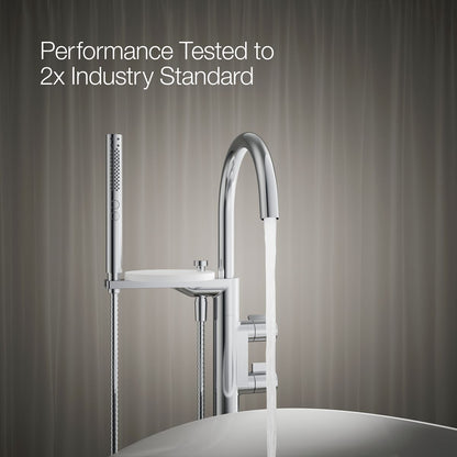 KOHLER K-T77984-4 Components Floor-mount bath filler trim with lever handles and handshower