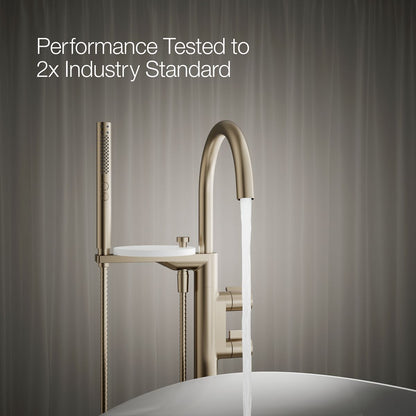 KOHLER K-T77984-4 Components Floor-mount bath filler trim with lever handles and handshower