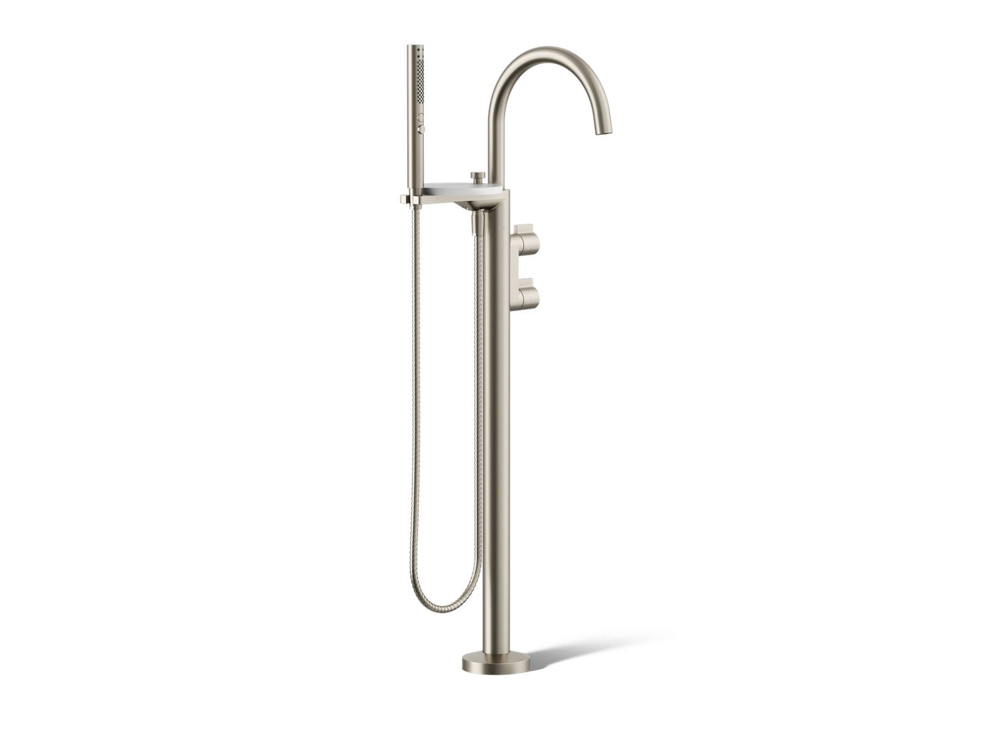 KOHLER K-T77984-4 Components Floor-mount bath filler trim with lever handles and handshower