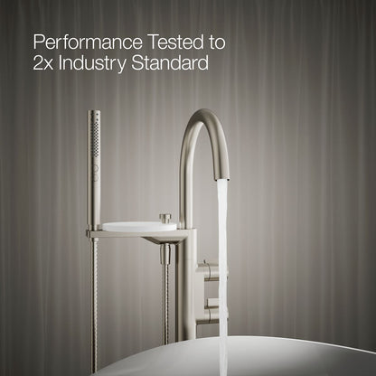 KOHLER K-T77984-4 Components Floor-mount bath filler trim with lever handles and handshower