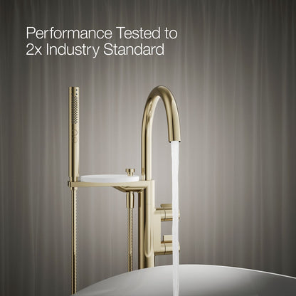 KOHLER K-T77984-4 Components Floor-mount bath filler trim with lever handles and handshower