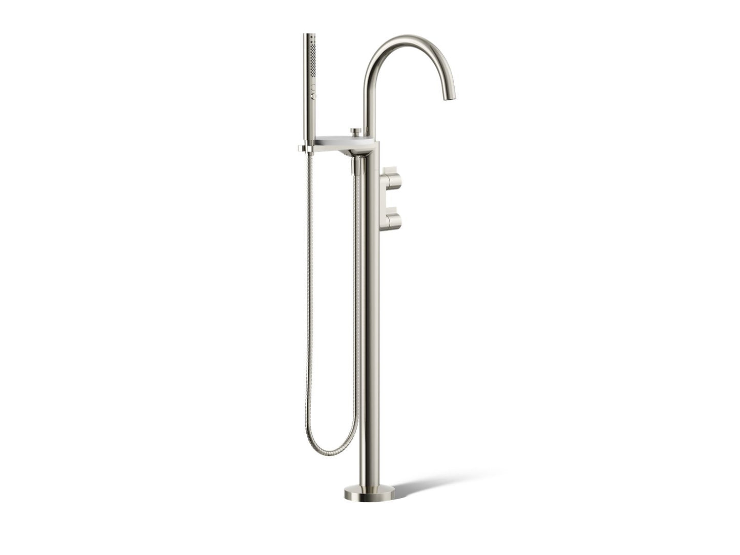 KOHLER K-T77984-4 Components Floor-mount bath filler trim with lever handles and handshower