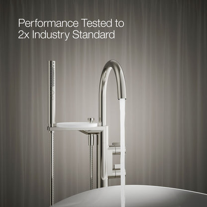 KOHLER K-T77984-4 Components Floor-mount bath filler trim with lever handles and handshower