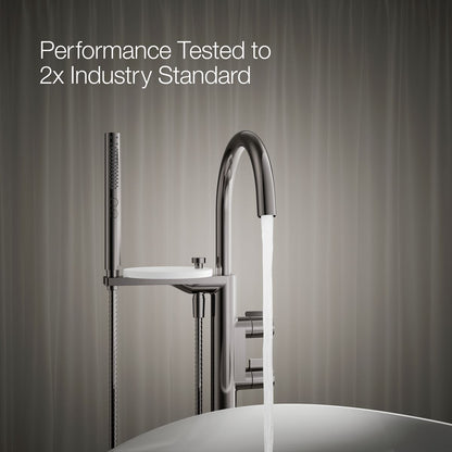 KOHLER K-T77984-4 Components Floor-mount bath filler trim with lever handles and handshower
