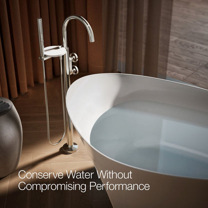 KOHLER Components Floor-mount bath filler trim with industrial handles and handshower