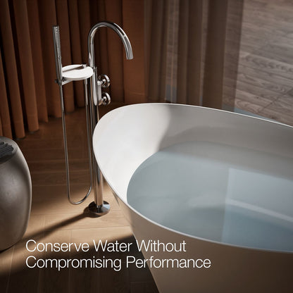 KOHLER Components Floor-mount bath filler trim with industrial handles and handshower