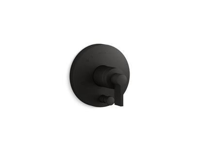KOHLER K-T78016-4 Components Rite-Temp Valve Trim with Lever Handle and Diverter, matte black