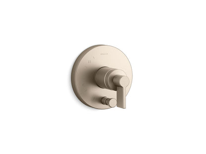 KOHLER K-T78016-4 Components Rite-Temp Valve Trim with Lever Handle and Diverter, vibrant brushed bronze