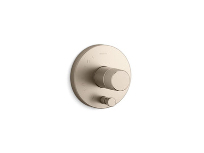 KOHLER K-T78016-8 Components Rite-Temp valve trim with Oyl handle and diverter, vibrant brushed bronze