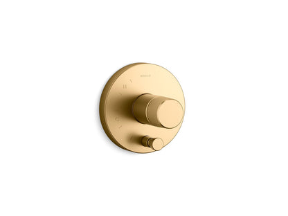 KOHLER K-T78016-8 Components Rite-Temp valve trim with Oyl handle and diverter, vibrant brushed moderne brass