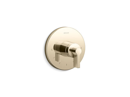 KOHLER K-T78027-4 Components MasterShower Temperature Control Valve Trim with Lever Handle, vibrant french gold