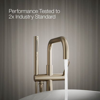 KOHLER K-T97328-4 Purist Floor-mount bath filler trim with handshower