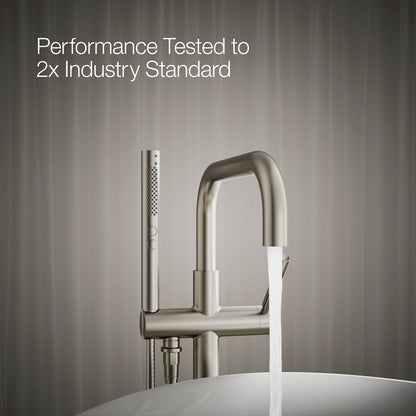 KOHLER K-T97328-4 Purist Floor-mount bath filler trim with handshower