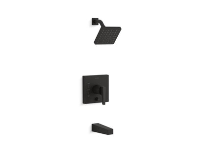 KOHLER K-T99763-4 Honesty Rite-Temp bath and shower trim kit with push-button diverter, 2.5 gpm, matte black