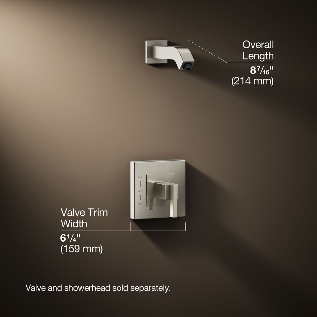 3/4 view of product with dimensions
