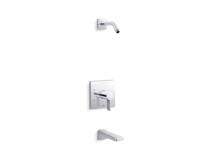 KOHLER K-TLS23502-4 Parallel Rite-Temp bath and shower trim kit, without showerhead, polished chrome