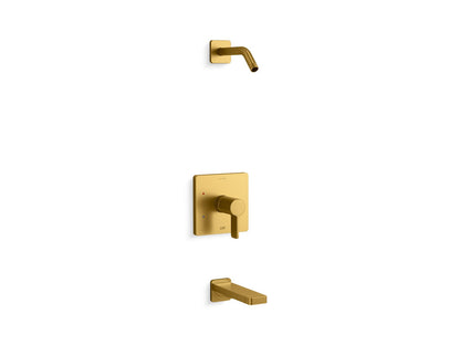 KOHLER K-TLS23502-4 Parallel Rite-Temp bath and shower trim kit, without showerhead, vibrant brushed moderne brass