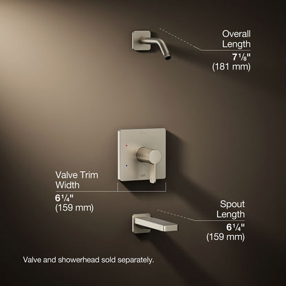 3/4 view of product with dimensions