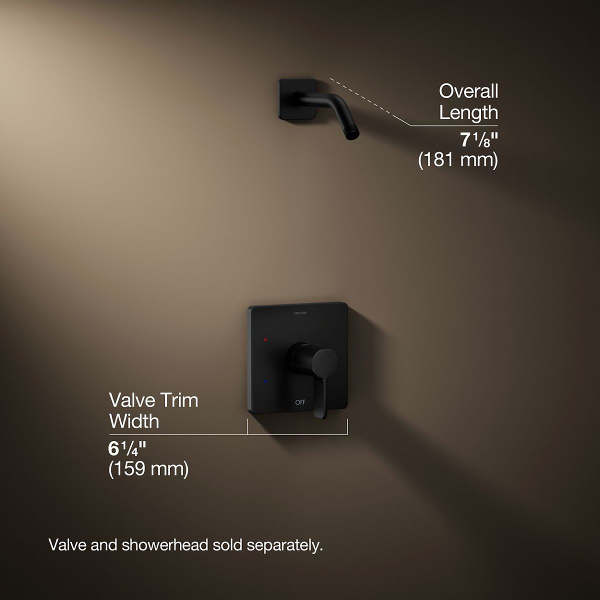 3/4 view of product with dimensions