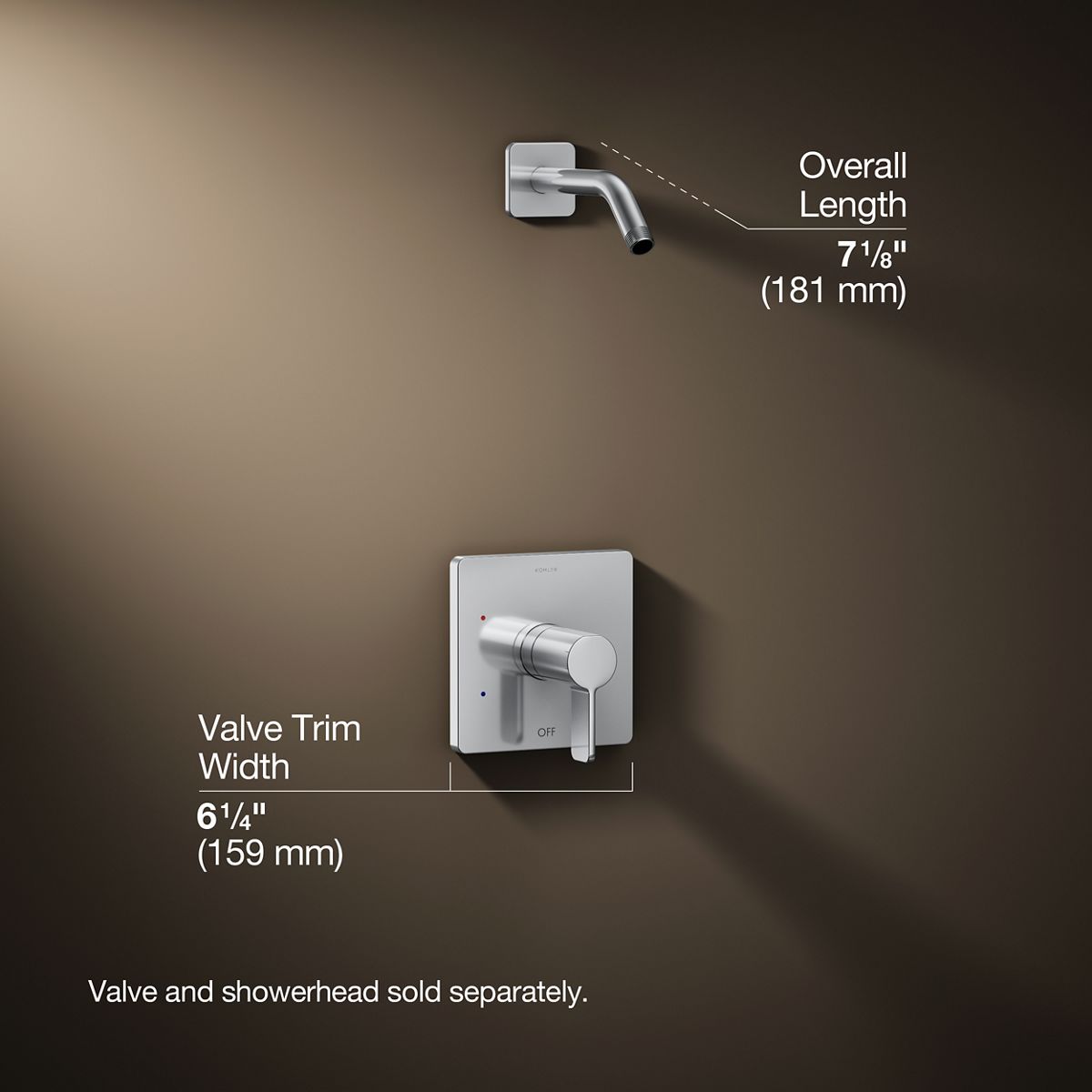3/4 view of product with dimensions