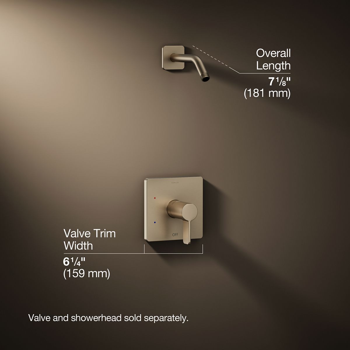 3/4 view of product with dimensions
