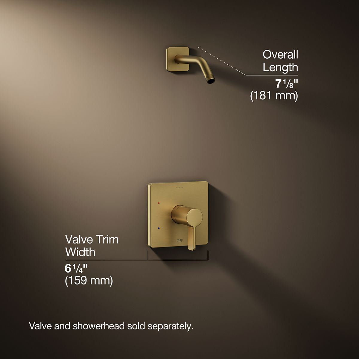 3/4 view of product with dimensions