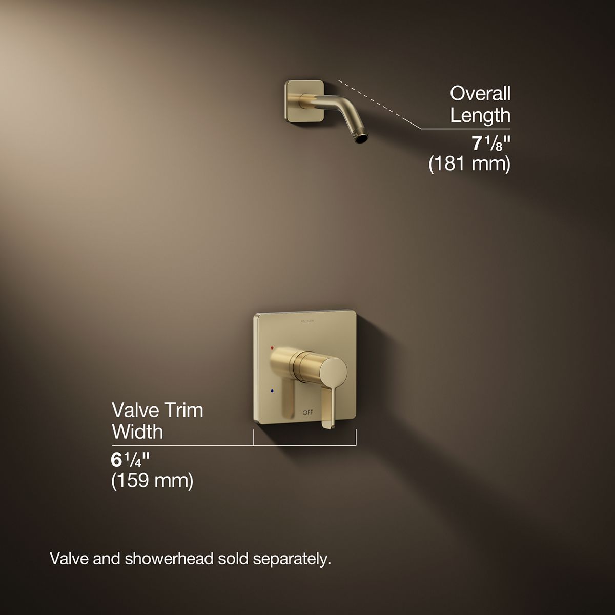 3/4 view of product with dimensions