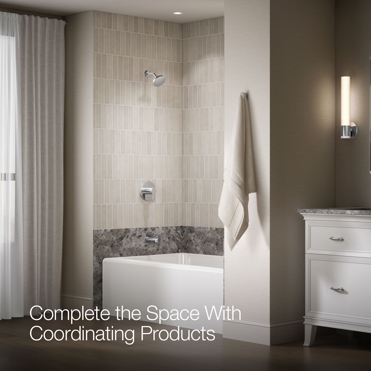 KOHLER Elate Rite-Temp bath and shower trim kit, without showerhead