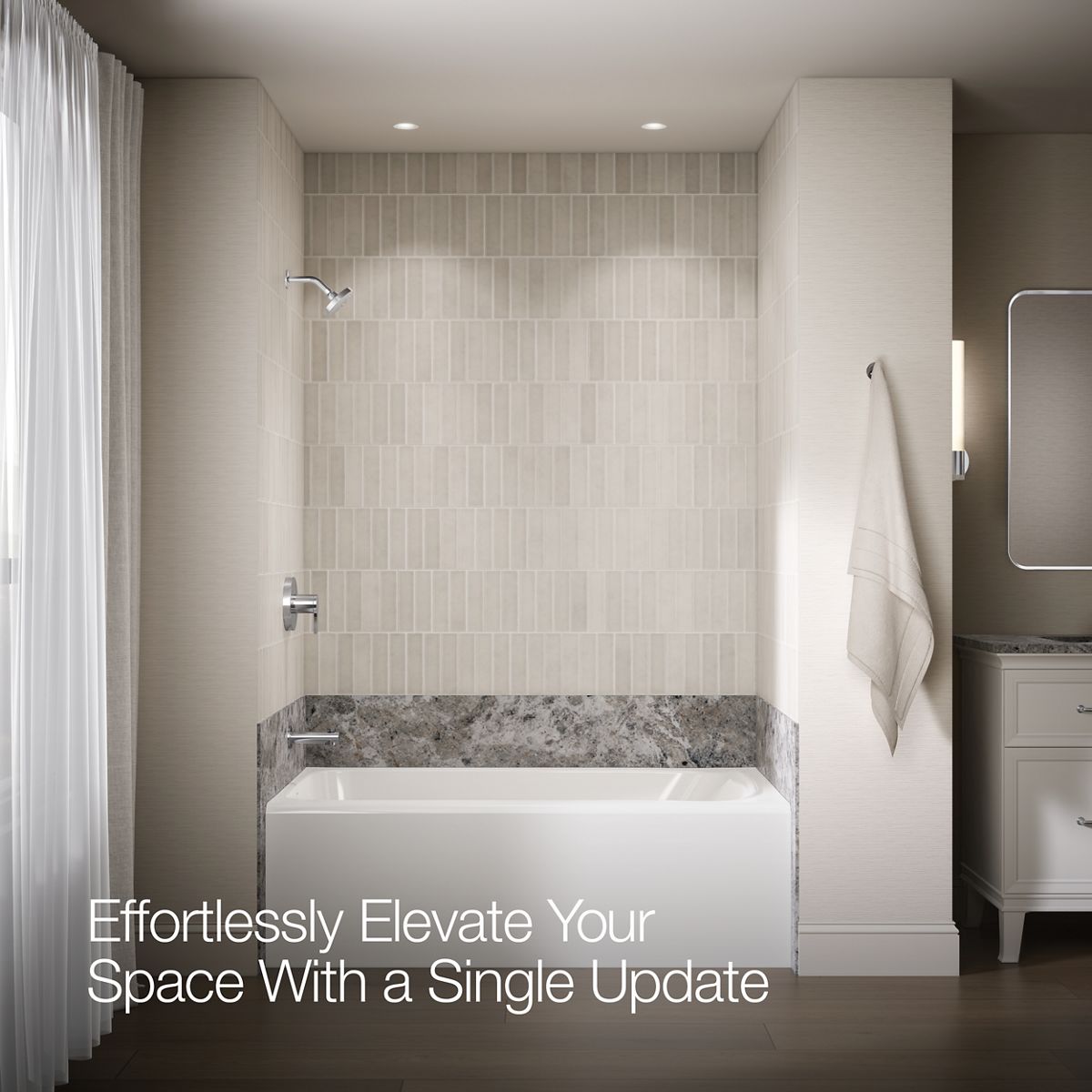 KOHLER Elate Rite-Temp bath and shower trim kit, without showerhead
