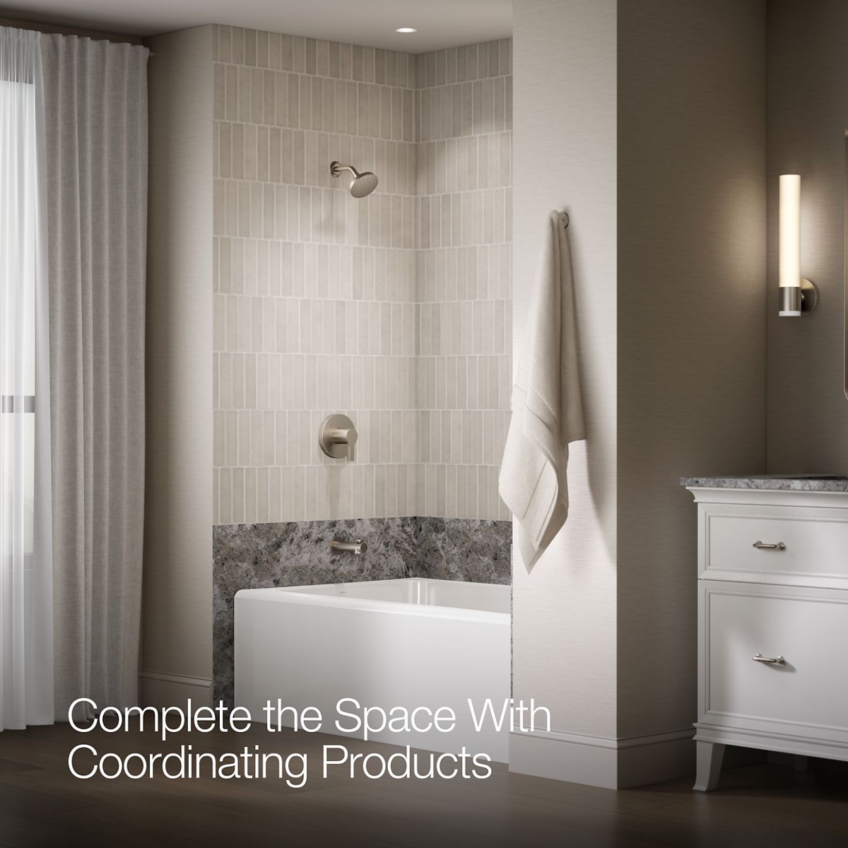 KOHLER Elate Rite-Temp bath and shower trim kit, without showerhead