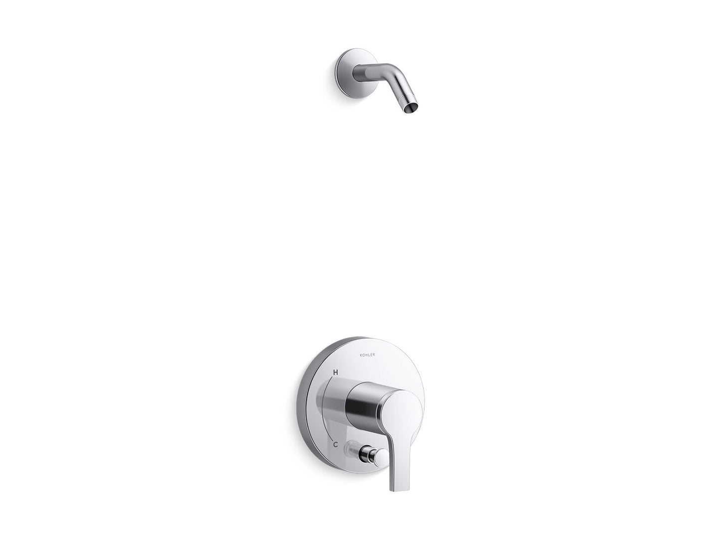 KOHLER Elate Rite-Temp shower trim kit with push-button diverter, without showerhead