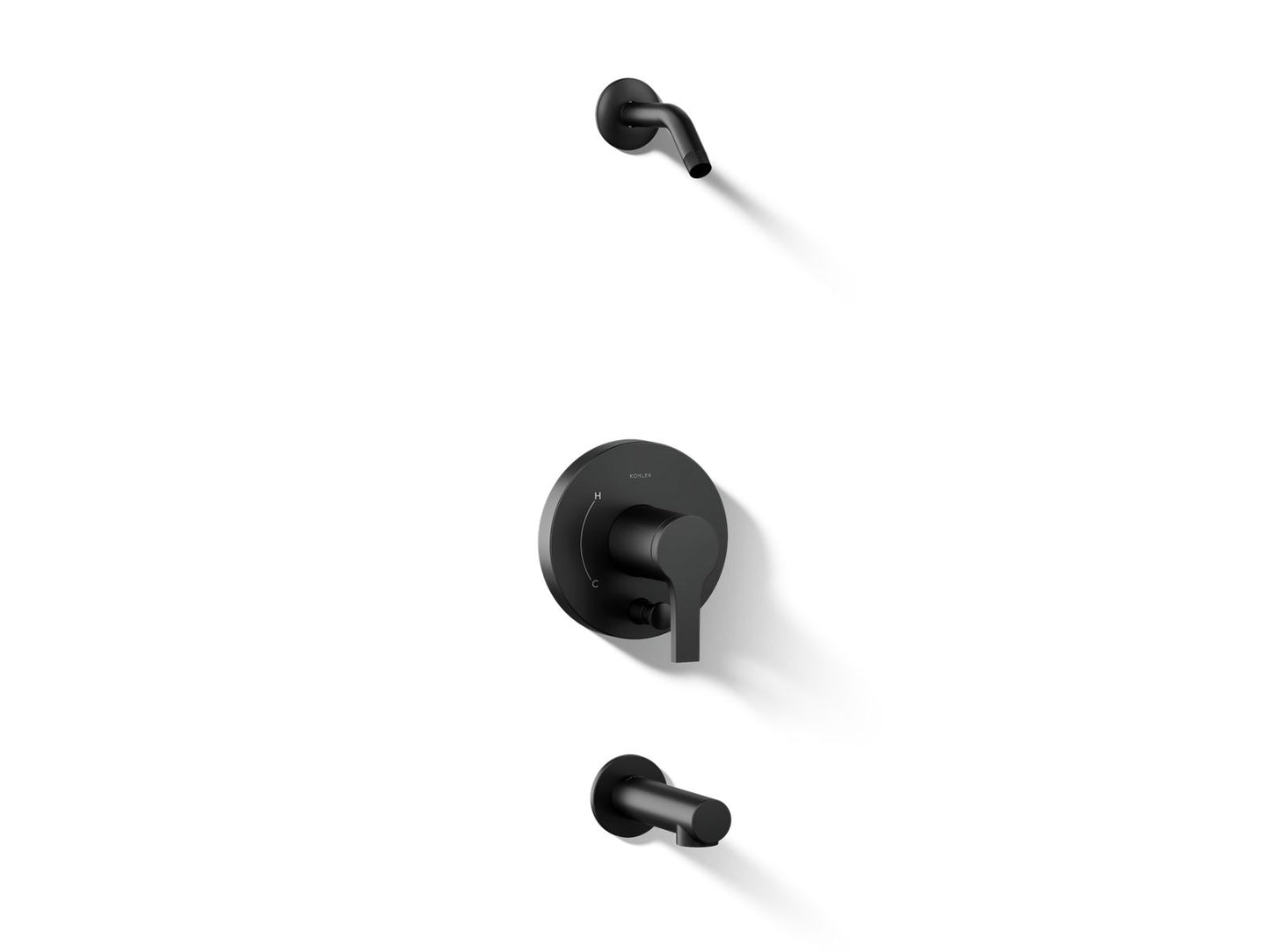 KOHLER Elate Rite-Temp bath and shower trim kit with push-button diverter, without showerhead