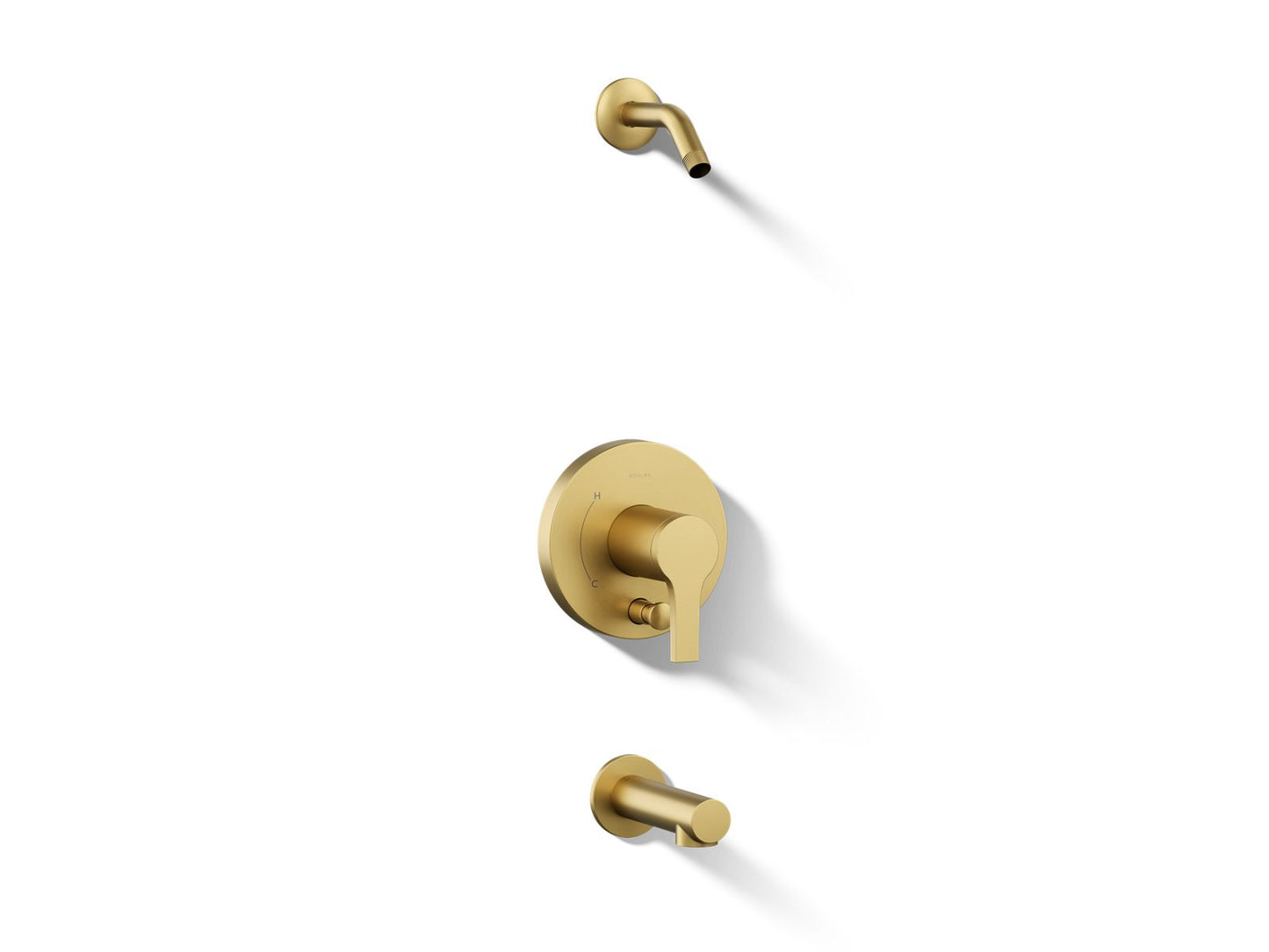 KOHLER Elate Rite-Temp bath and shower trim kit with push-button diverter, without showerhead