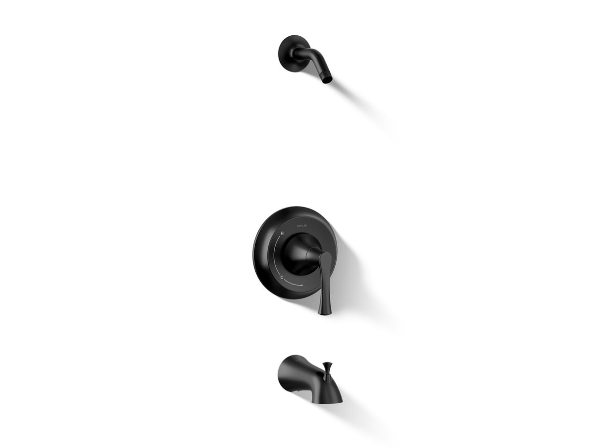 KOHLER K-TLS35937-4 Buckley Rite-Temp bath and shower trim kit, without showerhead, matte black