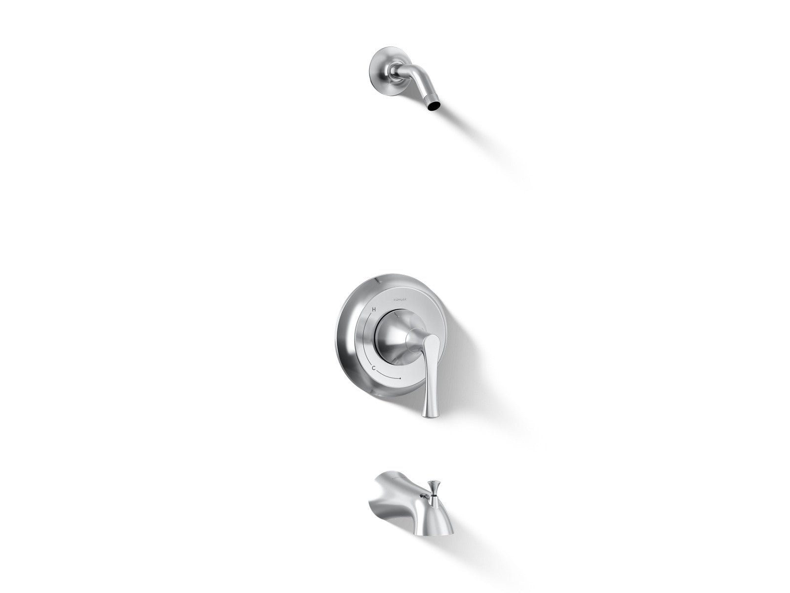 KOHLER K-TLS35937-4 Buckley Rite-Temp bath and shower trim kit, without showerhead, polished chrome