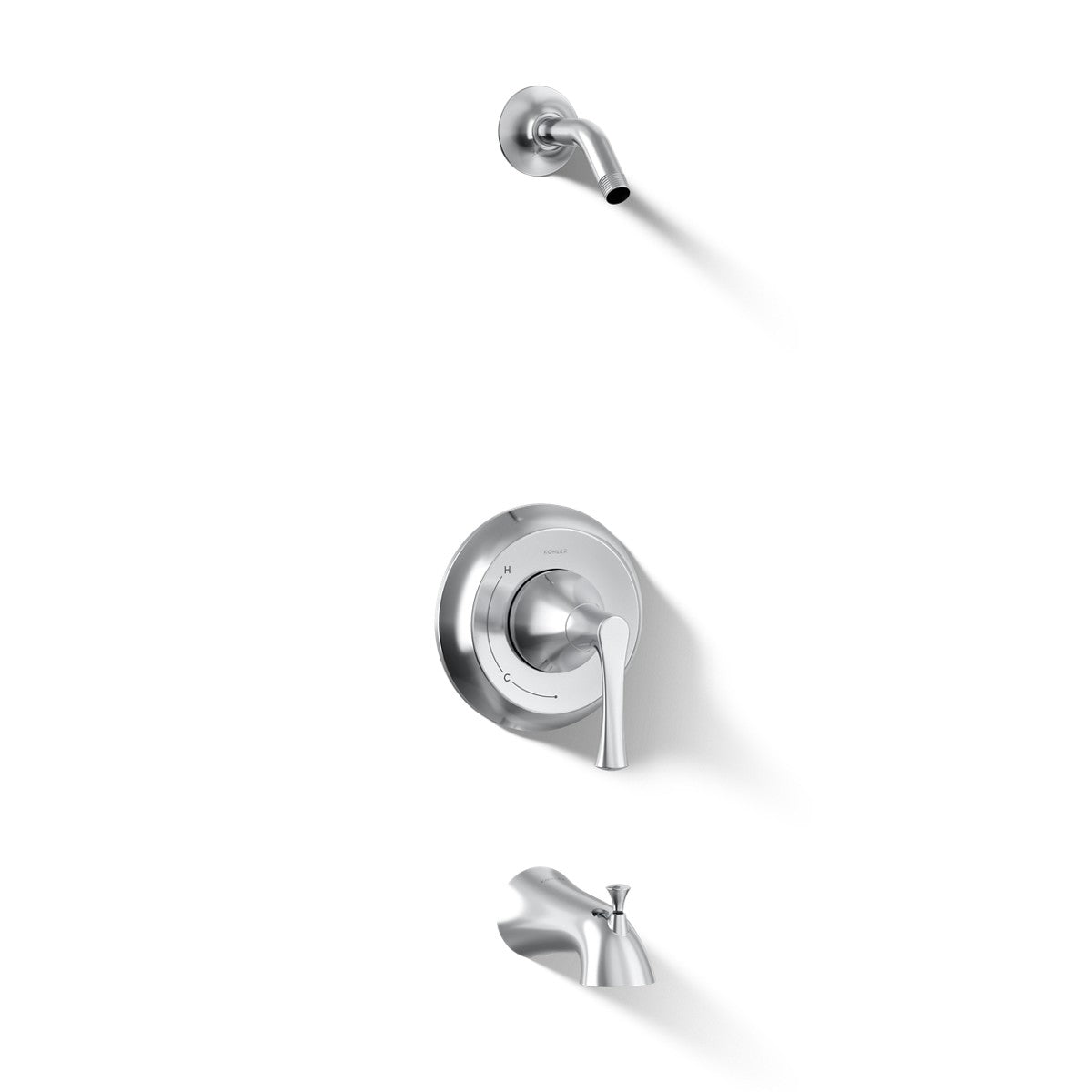 KOHLER K-TLS35937-4 Buckley Rite-Temp bath and shower trim kit, without showerhead, polished chrome - view 3