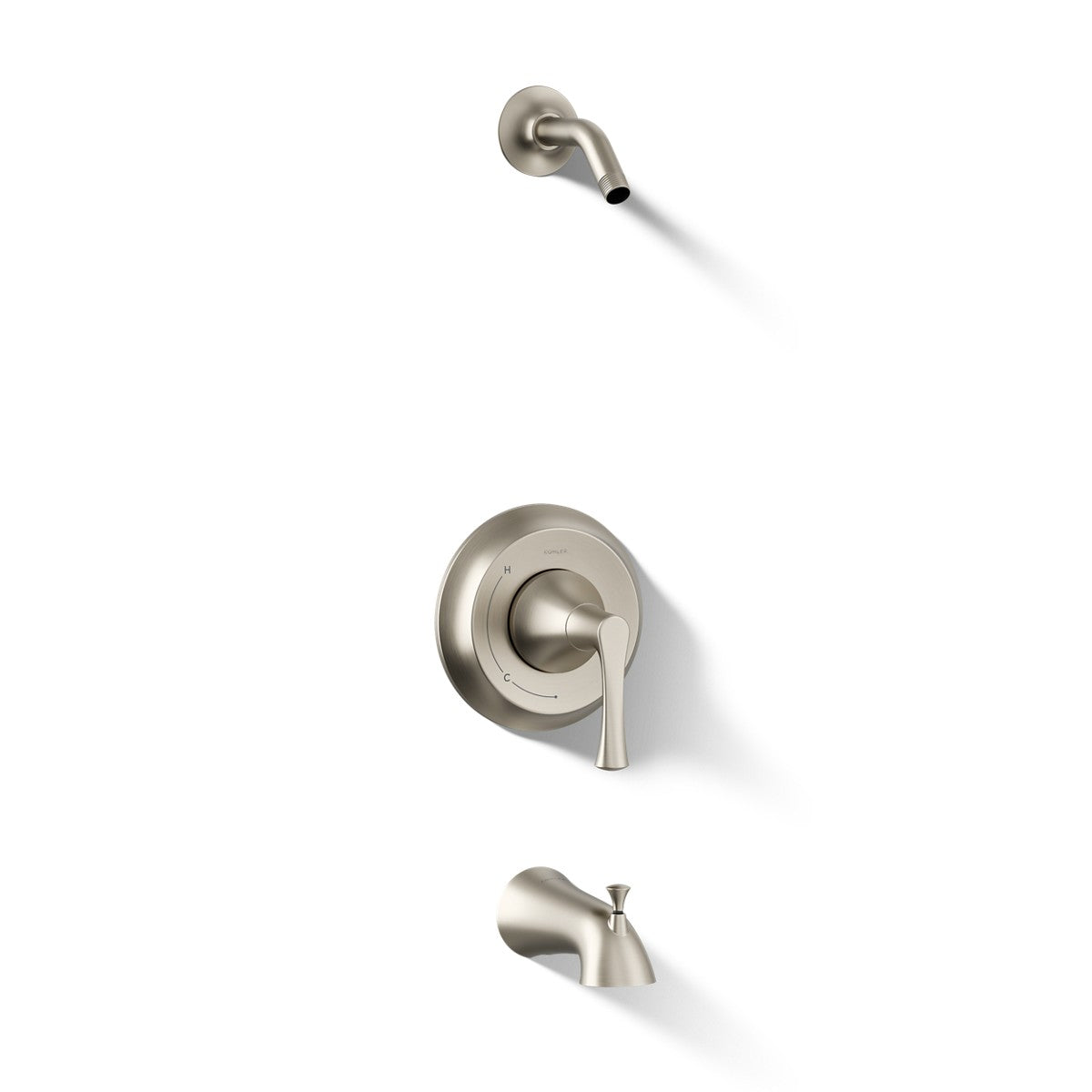 KOHLER K-TLS35937-4 Buckley Rite-Temp bath and shower trim kit, without showerhead, vibrant brushed nickel - view 3