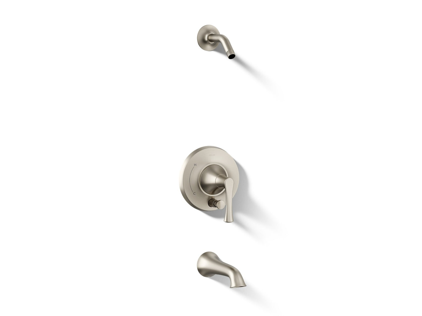 KOHLER K-TLS35944-4 Buckley Rite-Temp bath and shower trim kit with push-button diverter, without showerhead