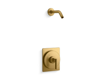 KOHLER K-TLS38264-4 Castia Rite-Temp® Shower Trim Kit, Without Showerhead, Vibrant Brushed Moderne Brass - 3/4 view of produc